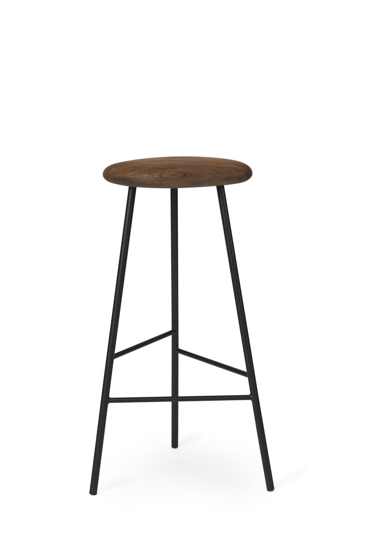 Pebble Stool - Warm Nordic - Stools + Benches + Ottomans - 29.9" - Black Legs/ Smoked Oak - HORNE