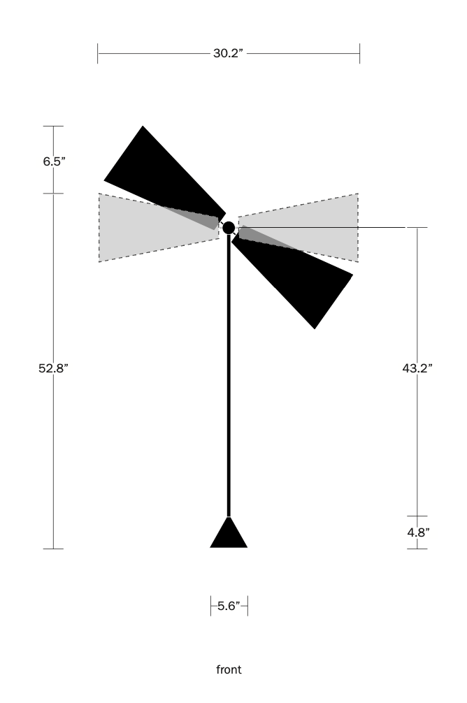 Pendolo Floor Lamp - Medium - Workstead Floor Lamps - Natural Linen - Hewn Brass - Black Cord - HORNE