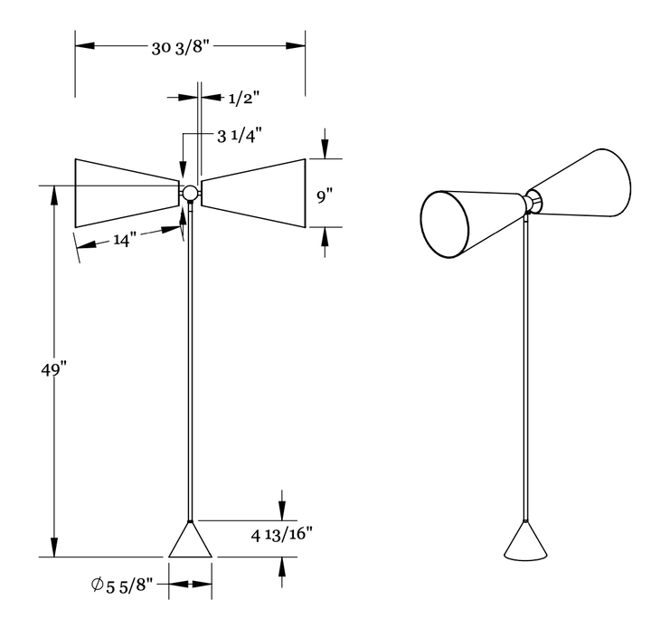 Pendolo Floor Lamp - Medium - Workstead - Floor Lamps - Natural Linen - Hewn Brass - Black Cord - HORNE