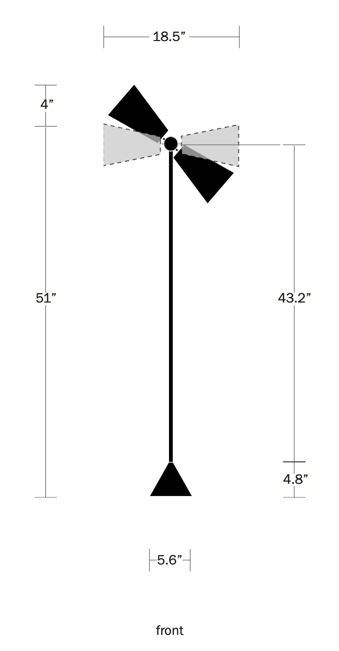 Pendolo Floor Lamp - Small - Workstead - Floor Lamps - Natural Linen - Hewn Brass - Black Cord - HORNE