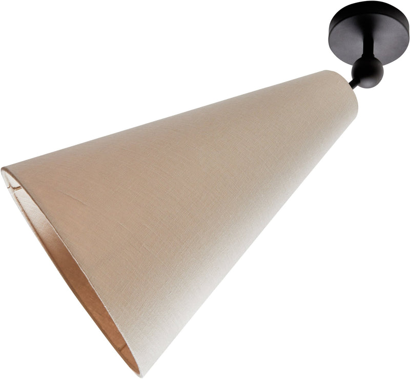 Pendolo Flush Mount - Workstead - Ceiling Lights - Small - Natural Linen - Hewn Brass - HORNE