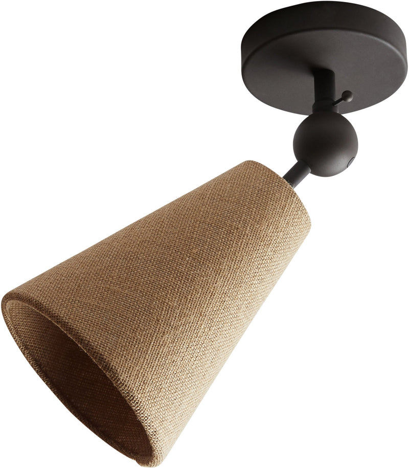 Pendolo Flush Mount - Workstead - Ceiling Lights - Small - Natural Linen - Hewn Brass - HORNE