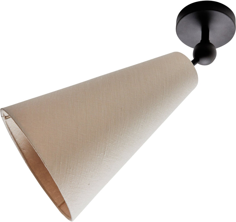 Pendolo Flush Mount - Workstead - Ceiling Lights - Small - Natural Linen - Hewn Brass - HORNE