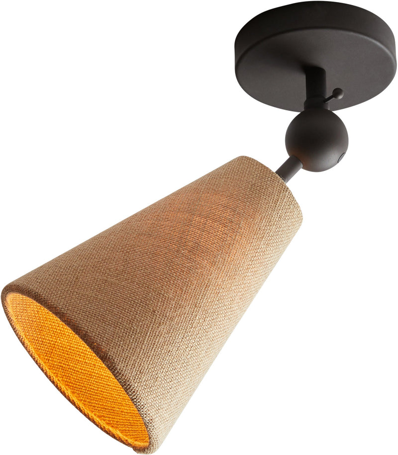 Pendolo Flush Mount - Workstead - Ceiling Lights - Small - Natural Linen - Hewn Brass - HORNE