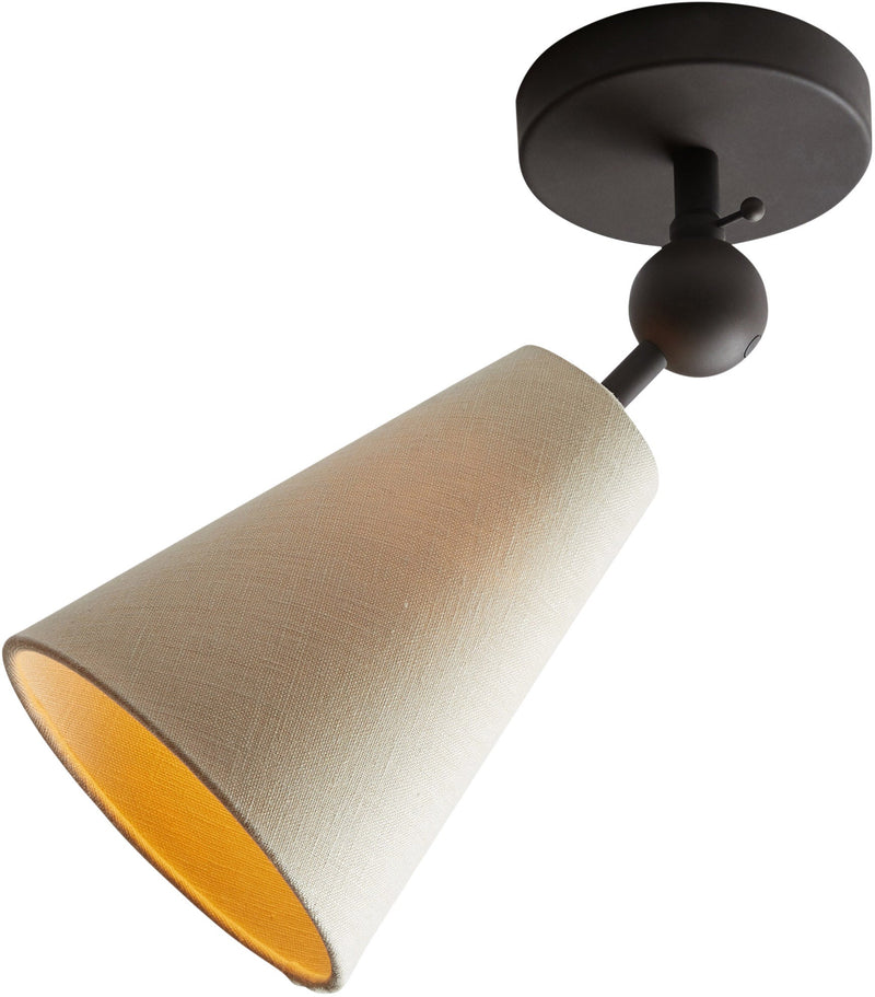 Pendolo Flush Mount - Workstead - Ceiling Lights - Small - Natural Linen - Hewn Brass - HORNE