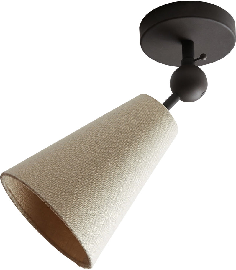 Pendolo Flush Mount - Workstead - Ceiling Lights - Small - Natural Linen - Hewn Brass - HORNE