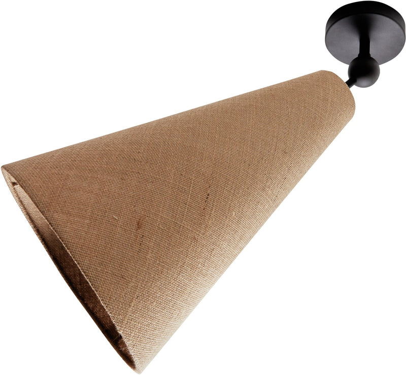 Pendolo Flush Mount - Workstead - Ceiling Lights - Small - Natural Linen - Hewn Brass - HORNE