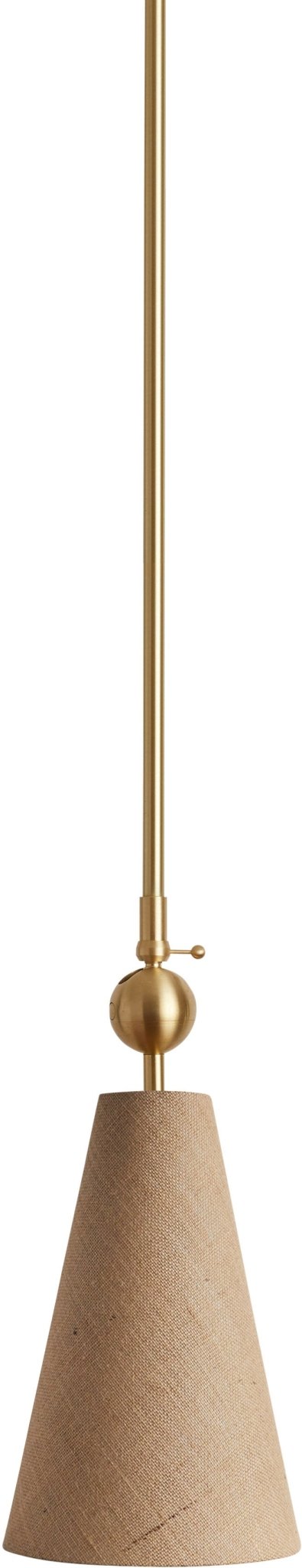 Pendolo Pendant I - Workstead Pendants - Small - Natural Linen - Hewn Brass - HORNE