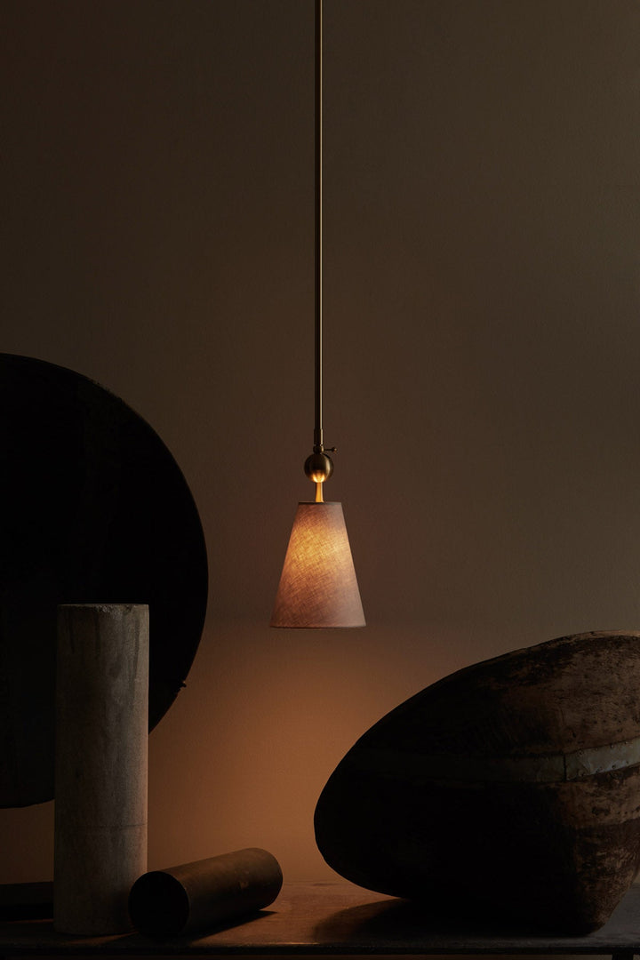 Pendolo Pendant I - Workstead - Pendants - Small - Natural Linen - Hewn Brass - HORNE