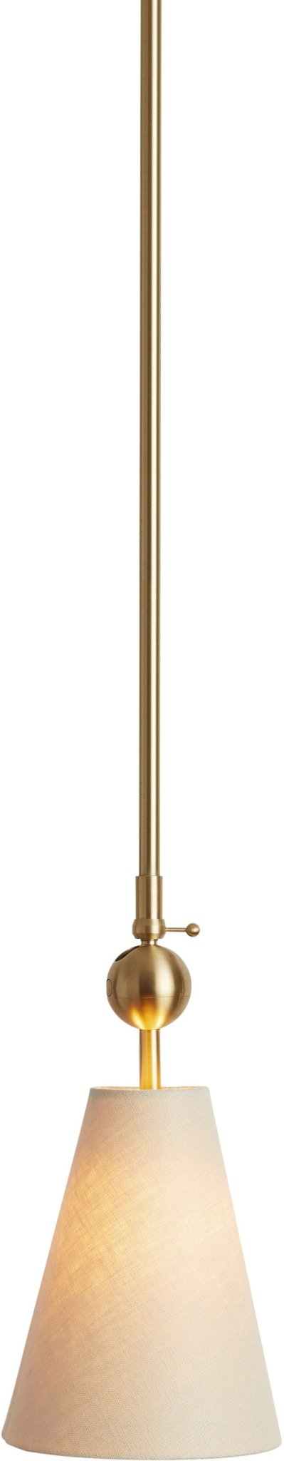 Pendolo Pendant I - Workstead Pendants - Small - Natural Linen - Hewn Brass - HORNE