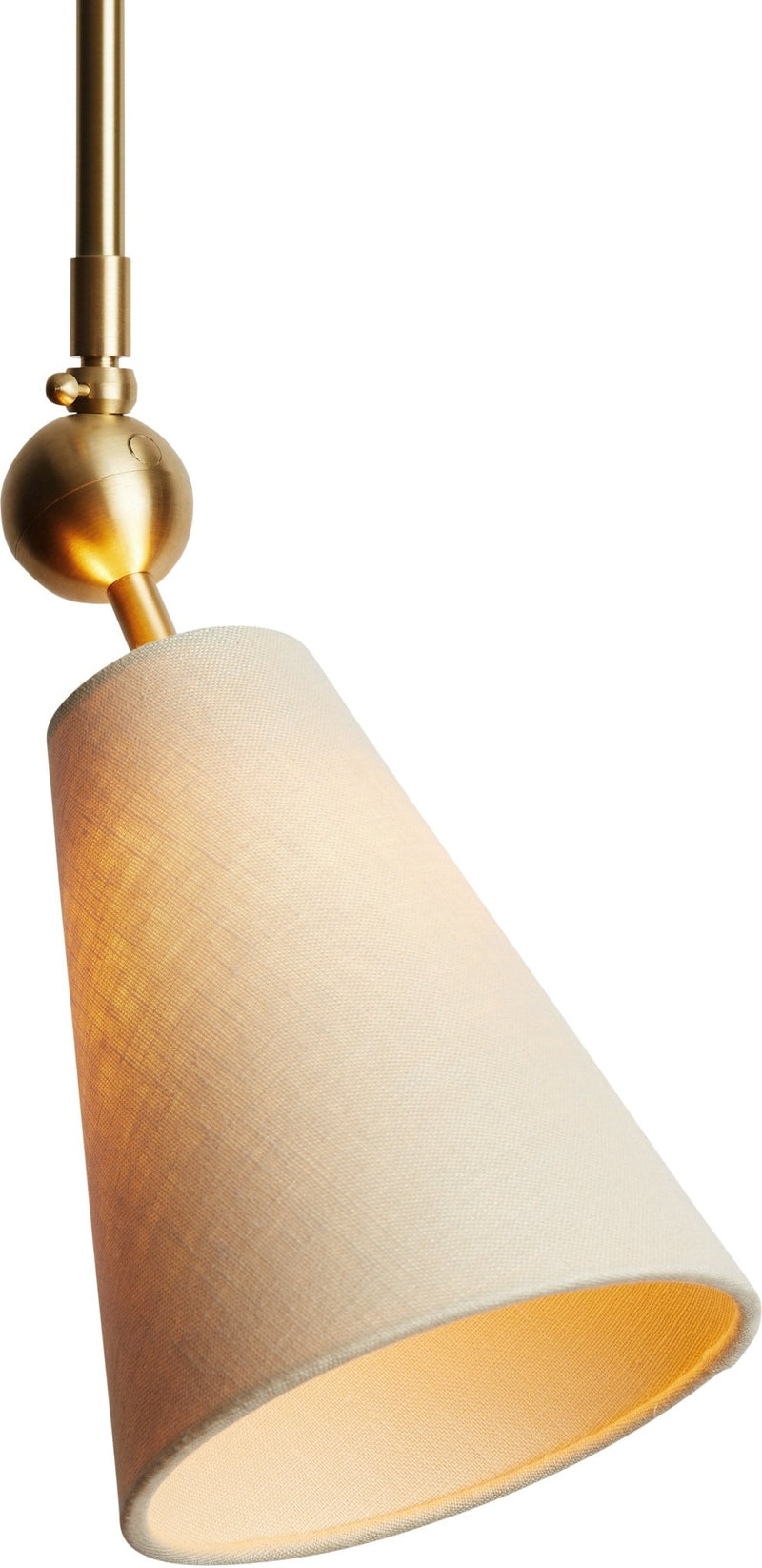 Pendolo Pendant I - Workstead Pendants - Small - Natural Linen - Hewn Brass - HORNE