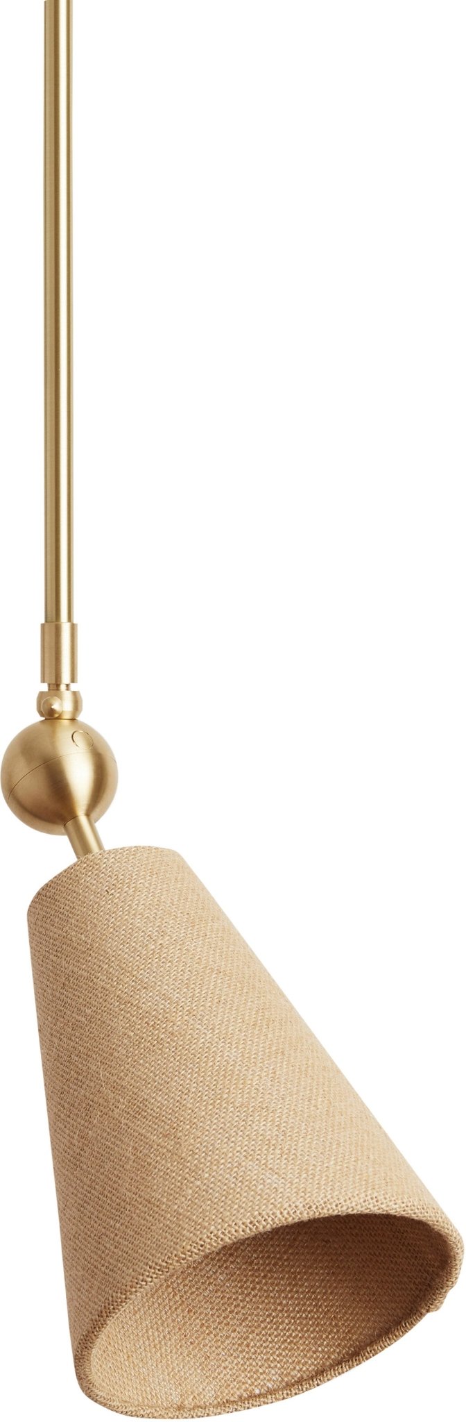 Pendolo Pendant I - Workstead Pendants - Small - Natural Linen - Hewn Brass - HORNE