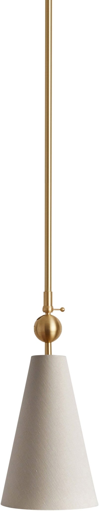 Pendolo Pendant I - Workstead - Pendants - Small - Natural Linen - Hewn Brass - HORNE