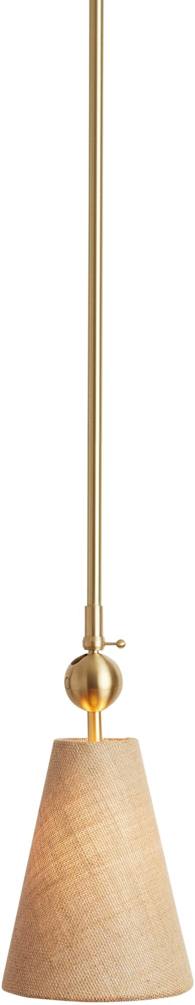 Pendolo Pendant I - Workstead Pendants - Small - Natural Linen - Hewn Brass - HORNE