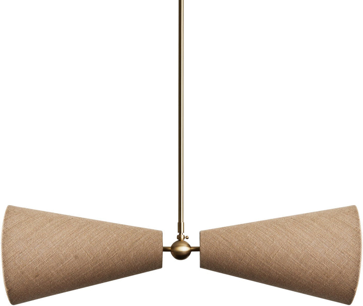 Pendolo Pendant II - Workstead - Pendants - Small - Natural Linen - Hewn Brass - HORNE