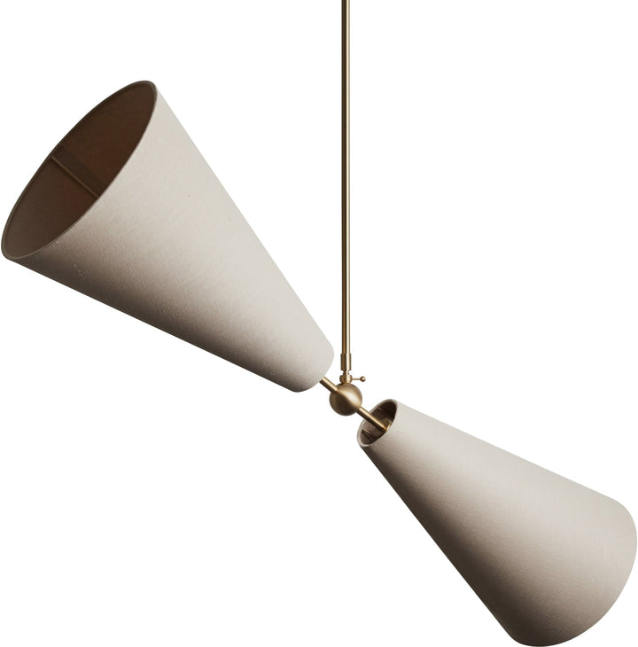Pendolo Pendant II - Workstead - Pendants - Small - Natural Linen - Hewn Brass - HORNE