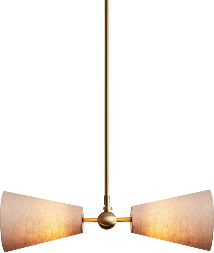 Pendolo Pendant II - Workstead - Pendants - Small - Natural Linen - Hewn Brass - HORNE