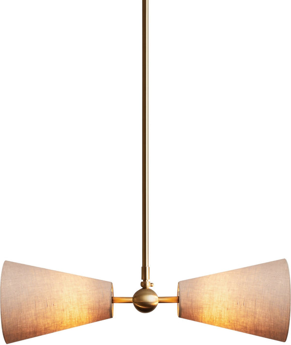 Pendolo Pendant II - Workstead - Pendants - Small - Natural Linen - Hewn Brass - HORNE