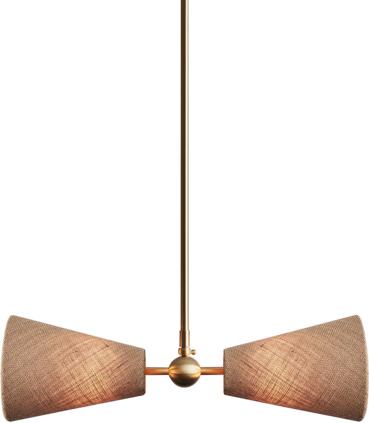 Pendolo Pendant II - Workstead - Pendants - Small - Natural Linen - Hewn Brass - HORNE