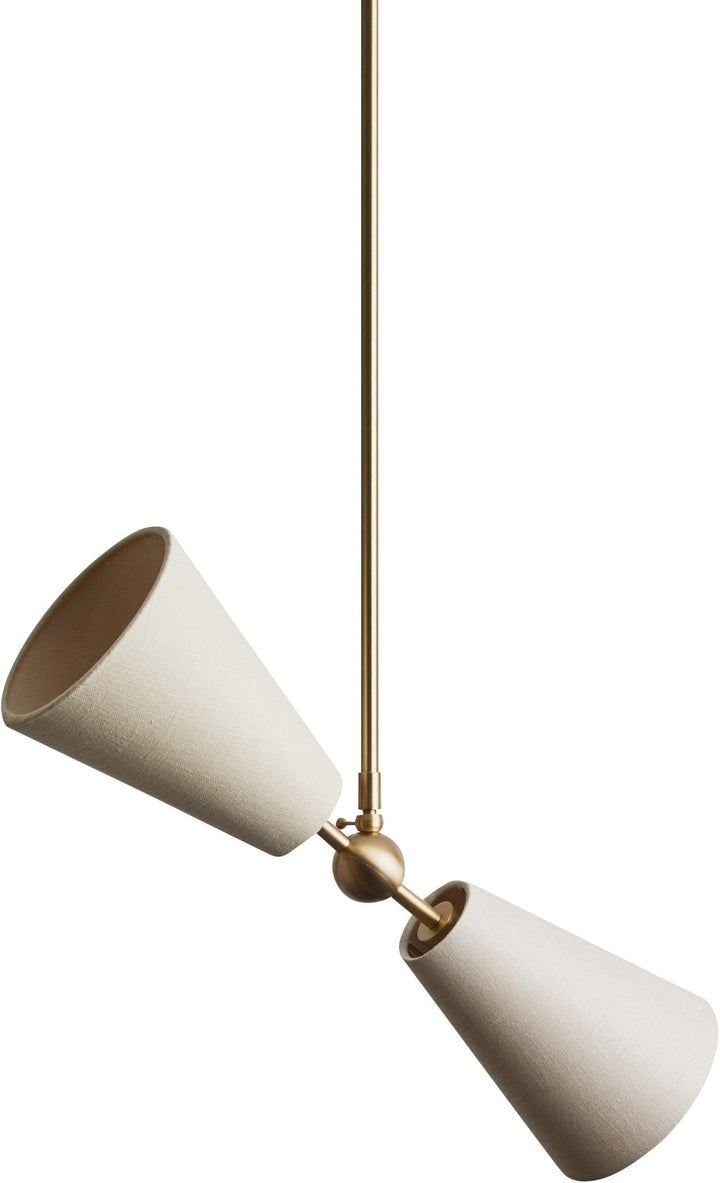 Pendolo Pendant II - Workstead - Pendants - Small - Natural Linen - Hewn Brass - HORNE