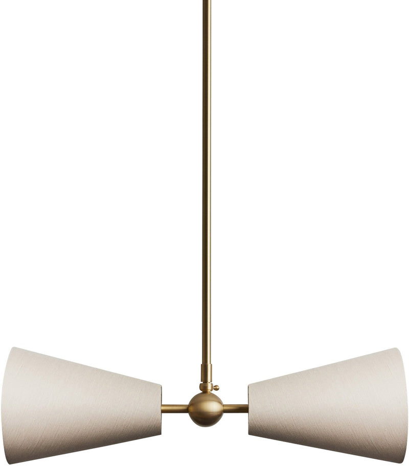 Pendolo Pendant II - Workstead Pendants - Small - Natural Linen - Hewn Brass - HORNE