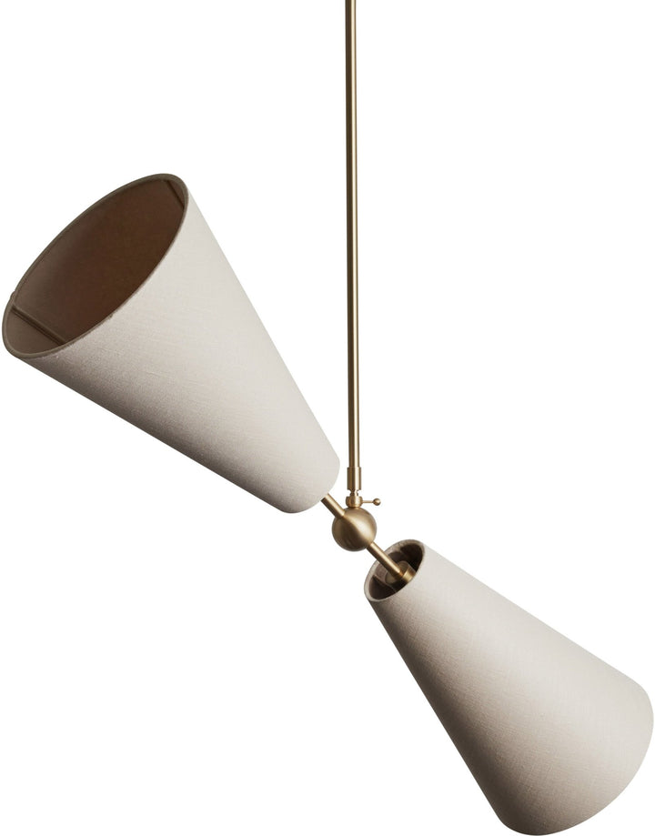 Pendolo Pendant II - Workstead - Pendants - Small - Natural Linen - Hewn Brass - HORNE