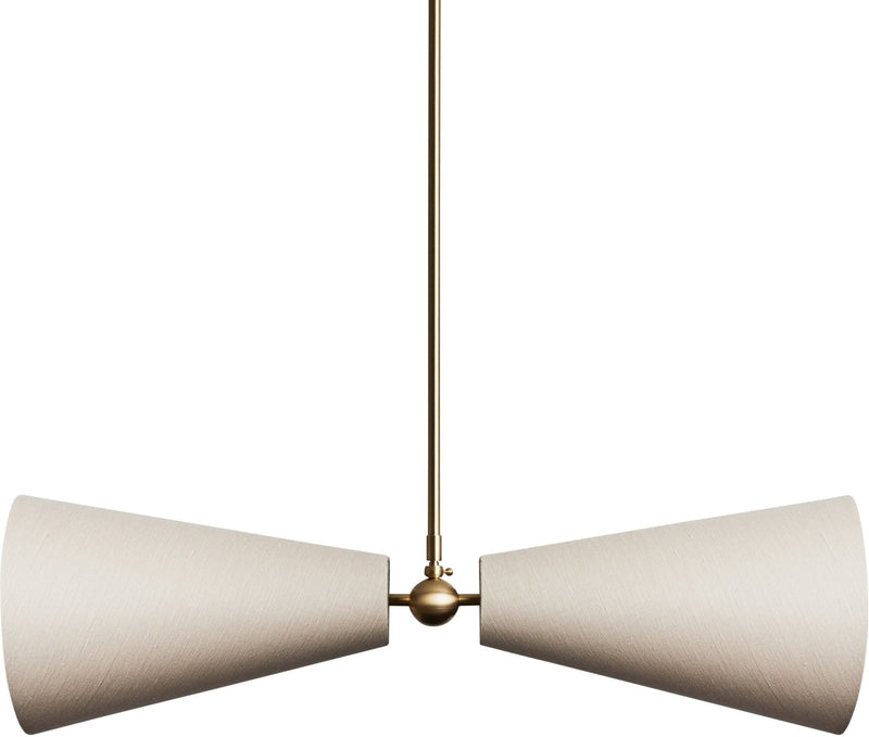 Pendolo Pendant II - Workstead Pendants - Small - Natural Linen - Hewn Brass - HORNE