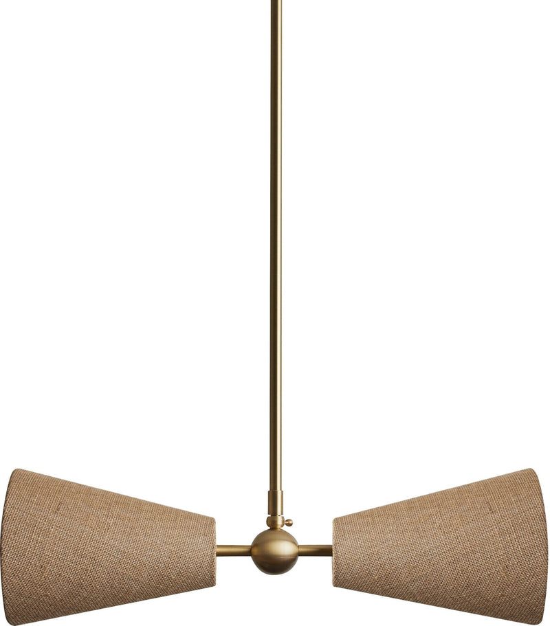Pendolo Pendant II - Workstead Pendants - Small - Natural Linen - Hewn Brass - HORNE