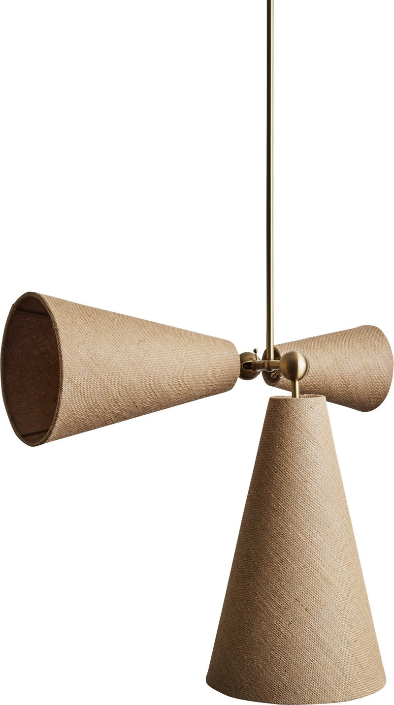 Pendolo Pendant III - Workstead Pendants - Natural Linen - Hewn Brass - HORNE