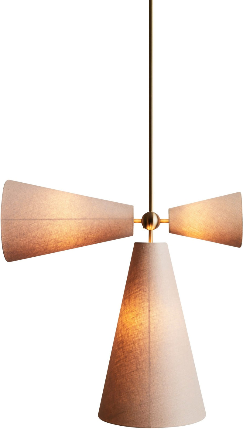 Pendolo Pendant III - Workstead Pendants - Natural Linen - Hewn Brass - HORNE