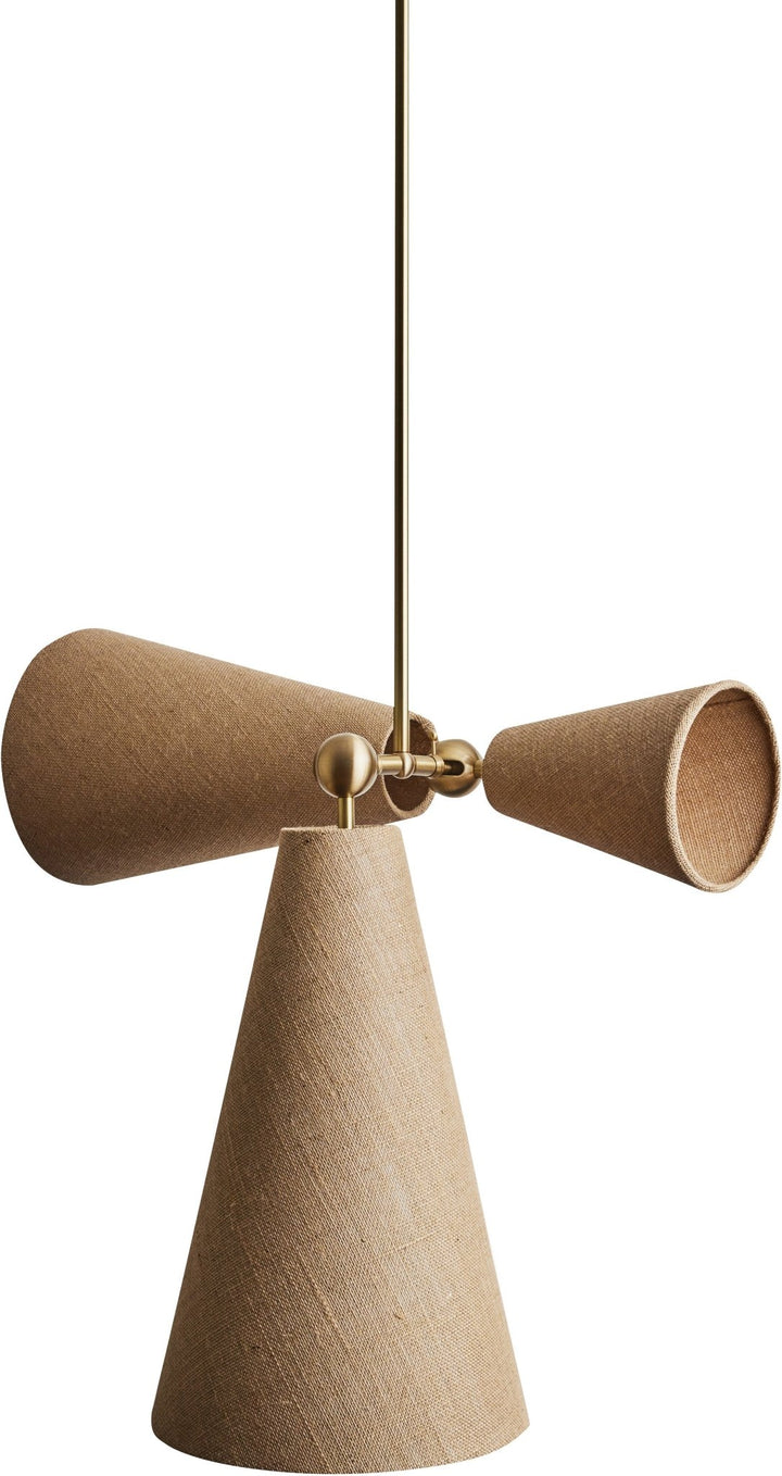 Pendolo Pendant III - Workstead - Pendants - Natural Linen - Hewn Brass - HORNE