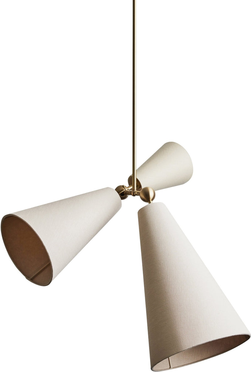 Pendolo Pendant III - Workstead Pendants - Natural Linen - Hewn Brass - HORNE