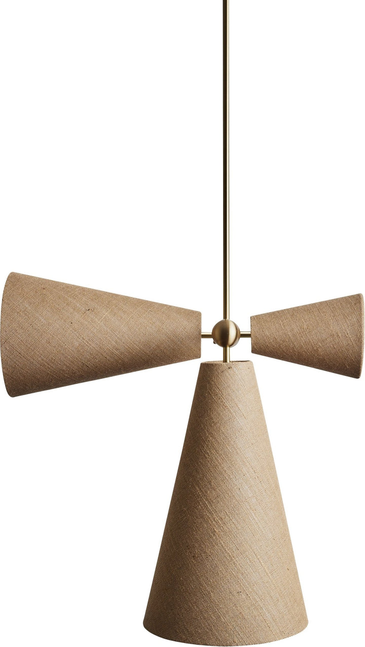 Pendolo Pendant III - Workstead - Pendants - Natural Linen - Hewn Brass - HORNE