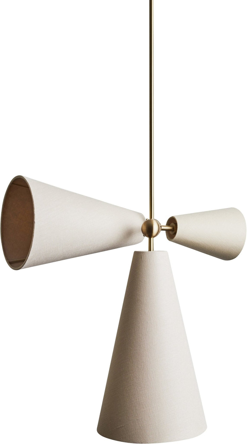 Pendolo Pendant III - Workstead Pendants - Natural Linen - Hewn Brass - HORNE