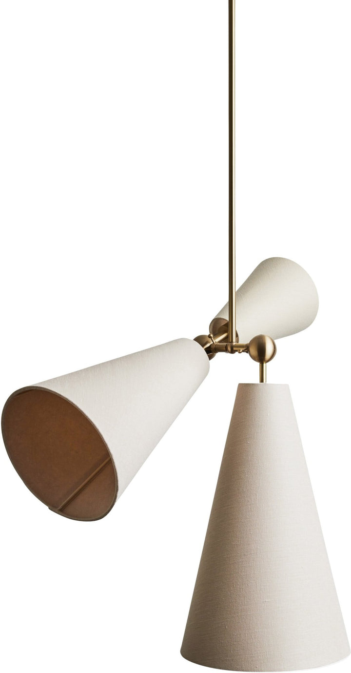 Pendolo Pendant III - Workstead - Pendants - Natural Linen - Hewn Brass - HORNE