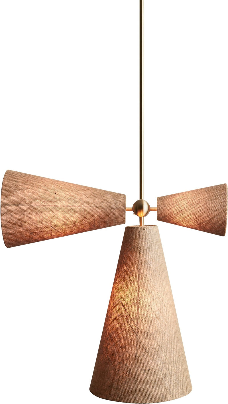 Pendolo Pendant III - Workstead Pendants - Natural Linen - Hewn Brass - HORNE