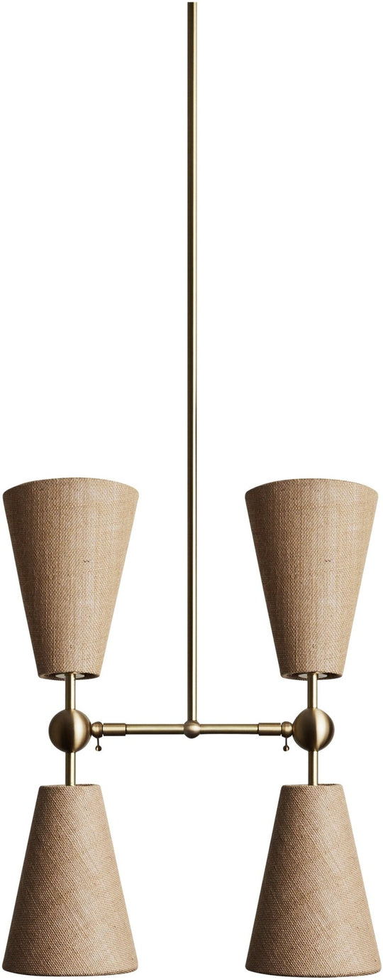 Pendolo Pendant IV - Workstead - Pendants - Small - Natural Linen - Hewn Brass - HORNE