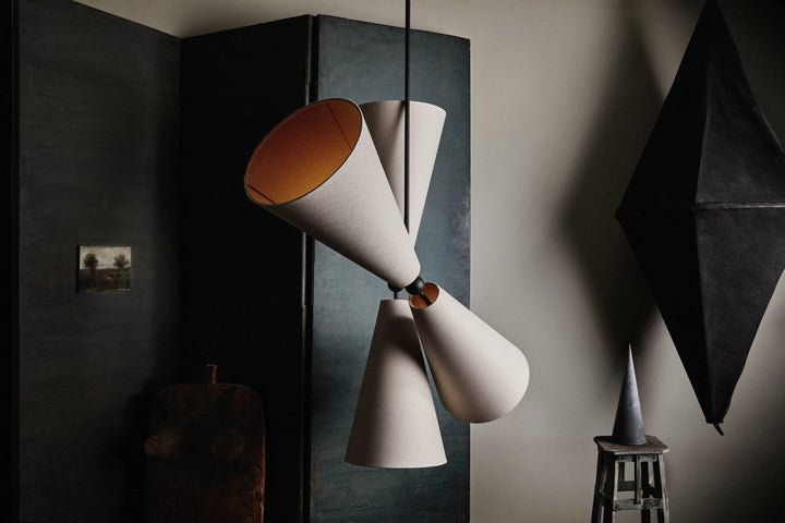 Pendolo Wall Sconce - Workstead - Wall Sconces - Small - Natural Linen - Hewn Brass - HORNE