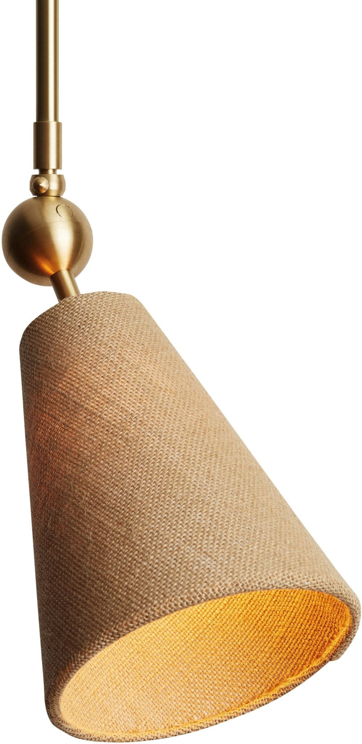 Pendolo Wall Sconce - Workstead - Wall Sconces - Small - Natural Linen - Hewn Brass - HORNE