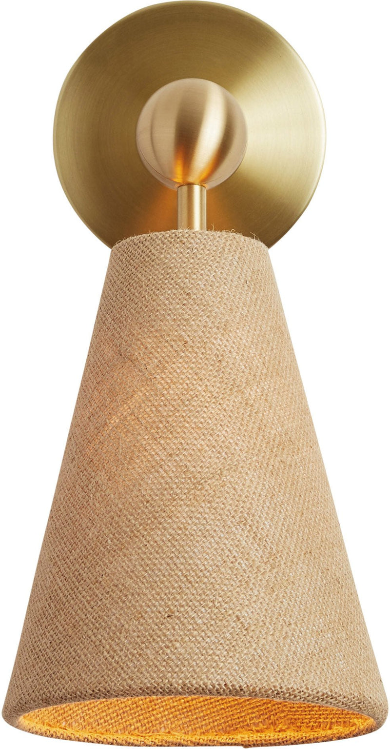 Pendolo Wall Sconce - Workstead Wall Sconces - Small - Natural Linen - Hewn Brass - HORNE