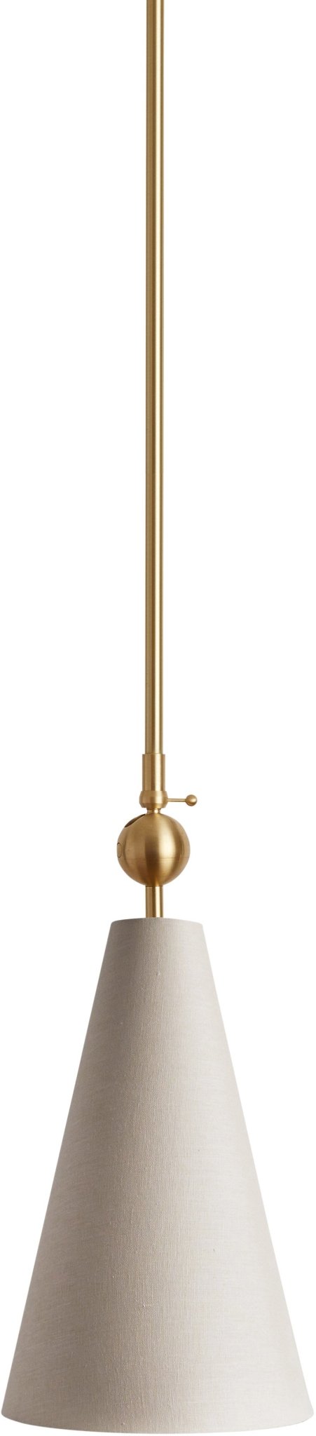 Pendolo Wall Sconce - Workstead - Wall Sconces - Small - Natural Linen - Hewn Brass - HORNE