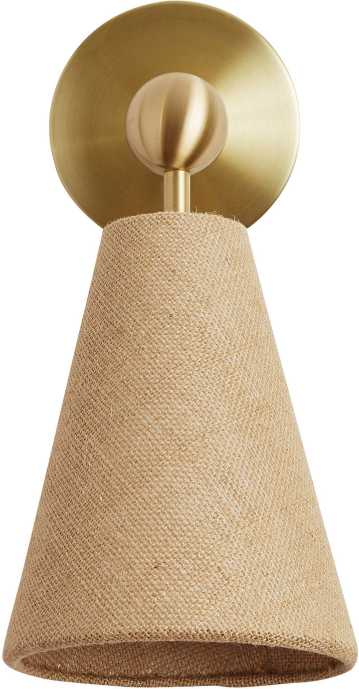 Pendolo Wall Sconce - Workstead - Wall Sconces - Small - Natural Linen - Hewn Brass - HORNE