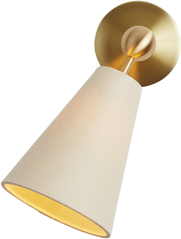 Pendolo Wall Sconce - Workstead - Wall Sconces - Small - Natural Linen - Hewn Brass - HORNE