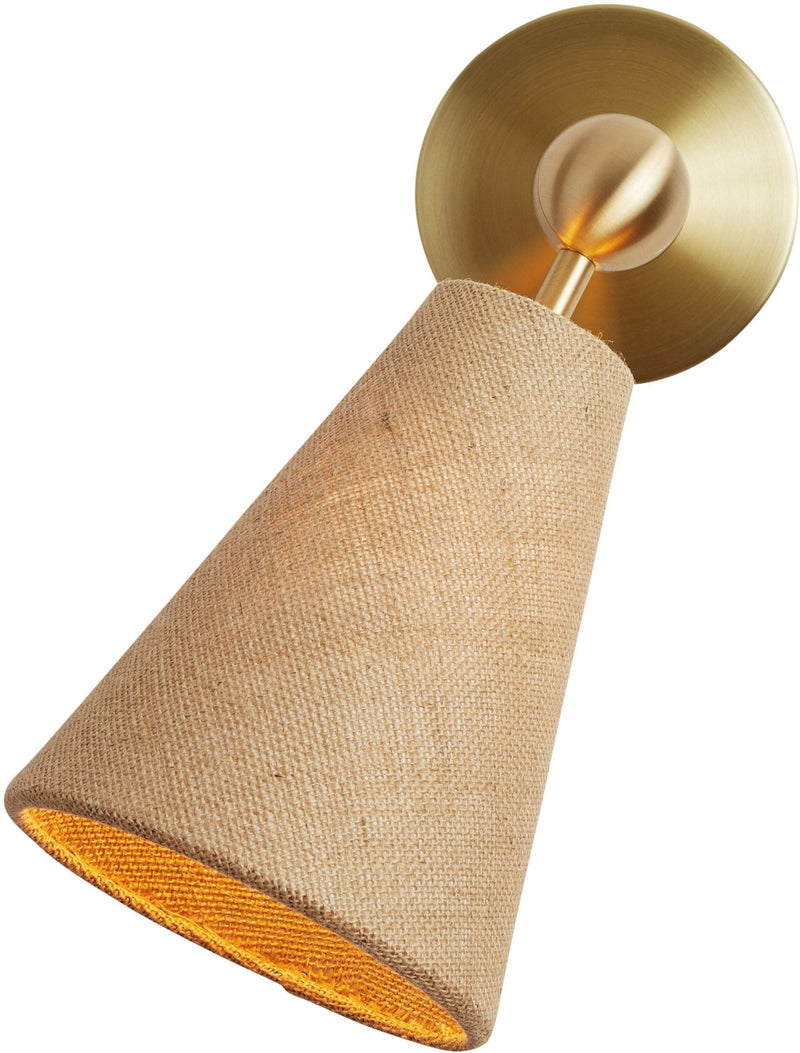 Pendolo Wall Sconce - Workstead Wall Sconces - Small - Natural Linen - Hewn Brass - HORNE