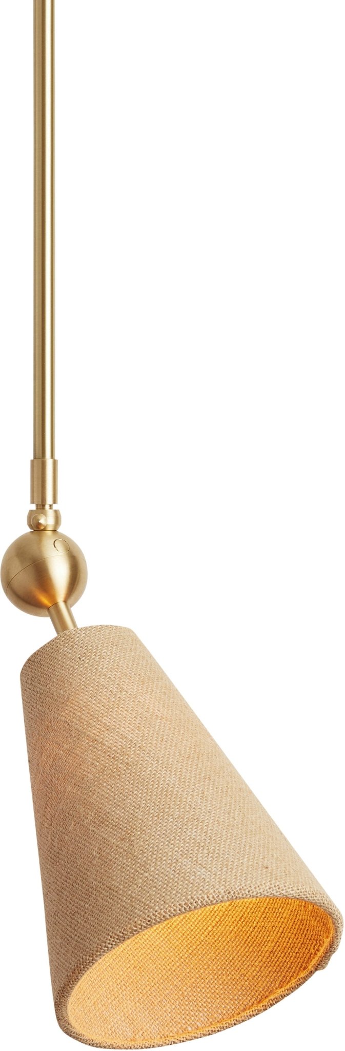 Pendolo Wall Sconce - Workstead - Wall Sconces - Small - Natural Linen - Hewn Brass - HORNE