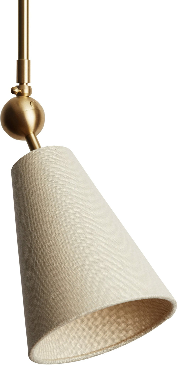 Pendolo Wall Sconce - Workstead - Wall Sconces - Small - Natural Linen - Hewn Brass - HORNE