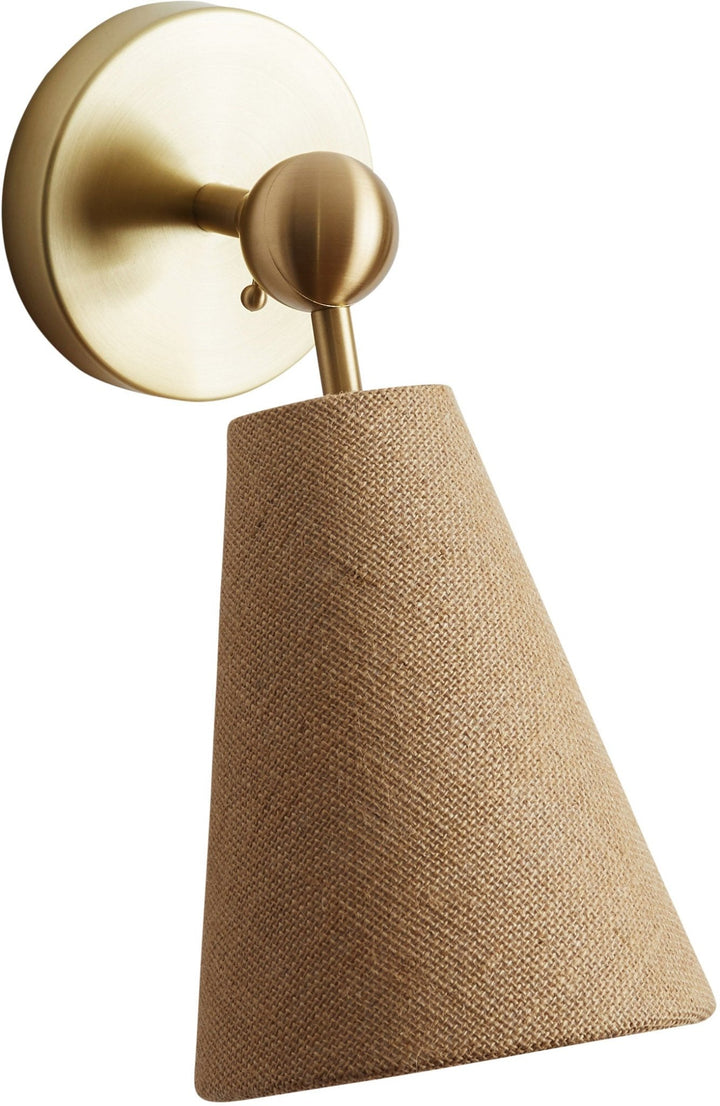 Pendolo Wall Sconce - Workstead - Wall Sconces - Small - Natural Linen - Hewn Brass - HORNE