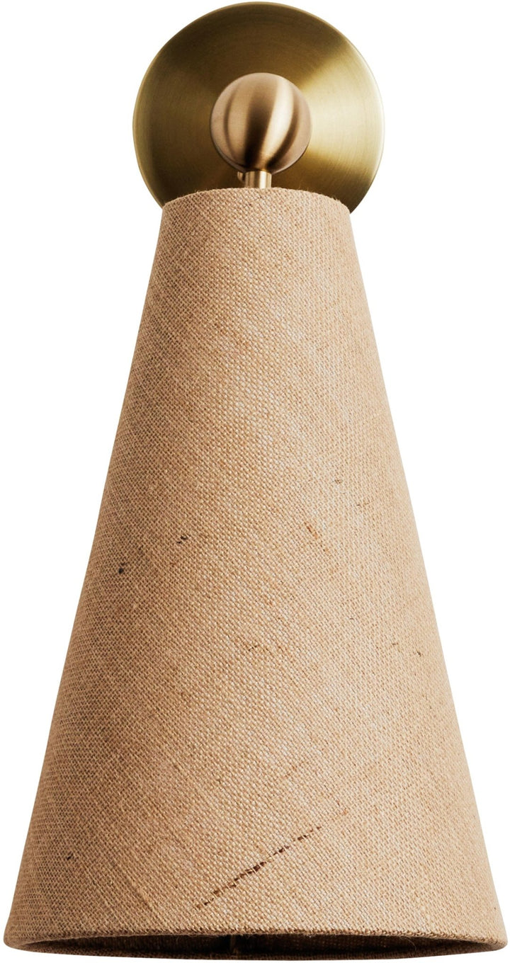 Pendolo Wall Sconce - Workstead - Wall Sconces - Small - Natural Linen - Hewn Brass - HORNE