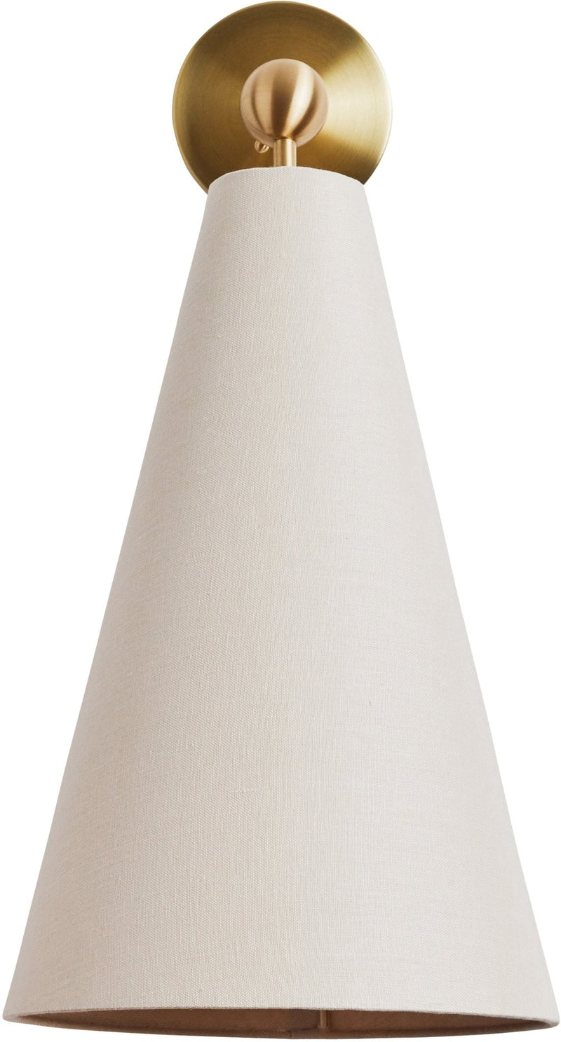 Pendolo Wall Sconce - Workstead Wall Sconces - Small - Natural Linen - Hewn Brass - HORNE
