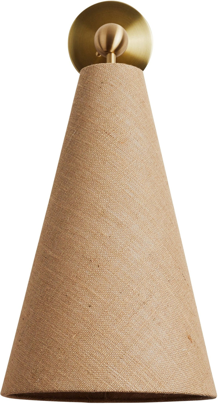 Pendolo Wall Sconce - Workstead - Wall Sconces - Small - Natural Linen - Hewn Brass - HORNE
